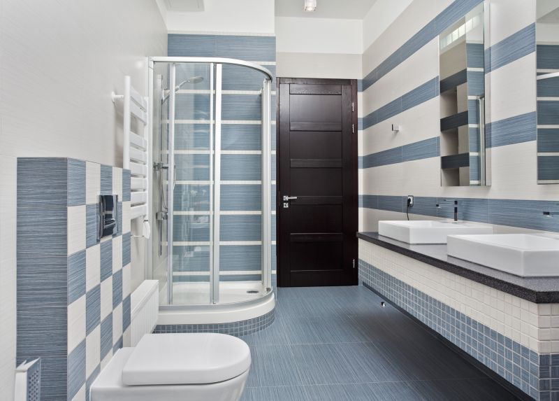 Bathroom with Bold Blue Tiles